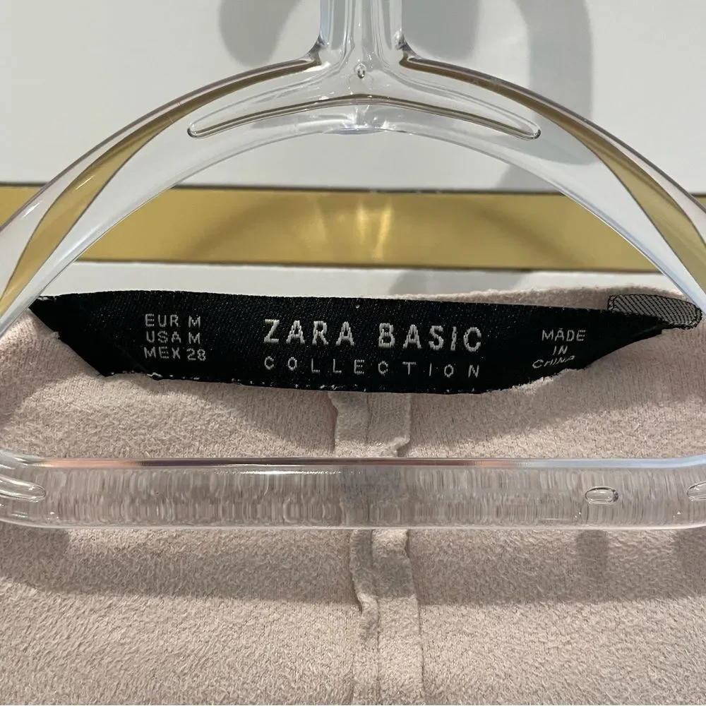 ZARA Blush Open Front Drape  Lightweight Jacket